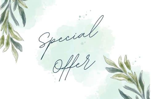 Green and white watercolor Special Offer.